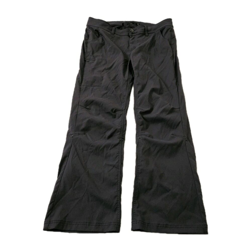 Prana Halle Pants Women 12 Dark Gray Roll Up Convertible Hiking Outdoor Gorpcore